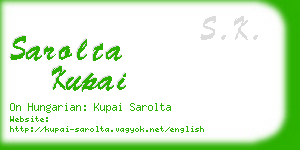 sarolta kupai business card